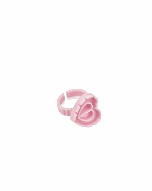 Pink heart glue rings